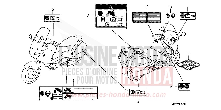 CAUTION LABEL (NT700VA/NT700VAA) for Deauville ABS SHASTA WHITE (NH138) from 2010